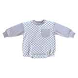 Colorblock Romper Lavender Cloud Checkered