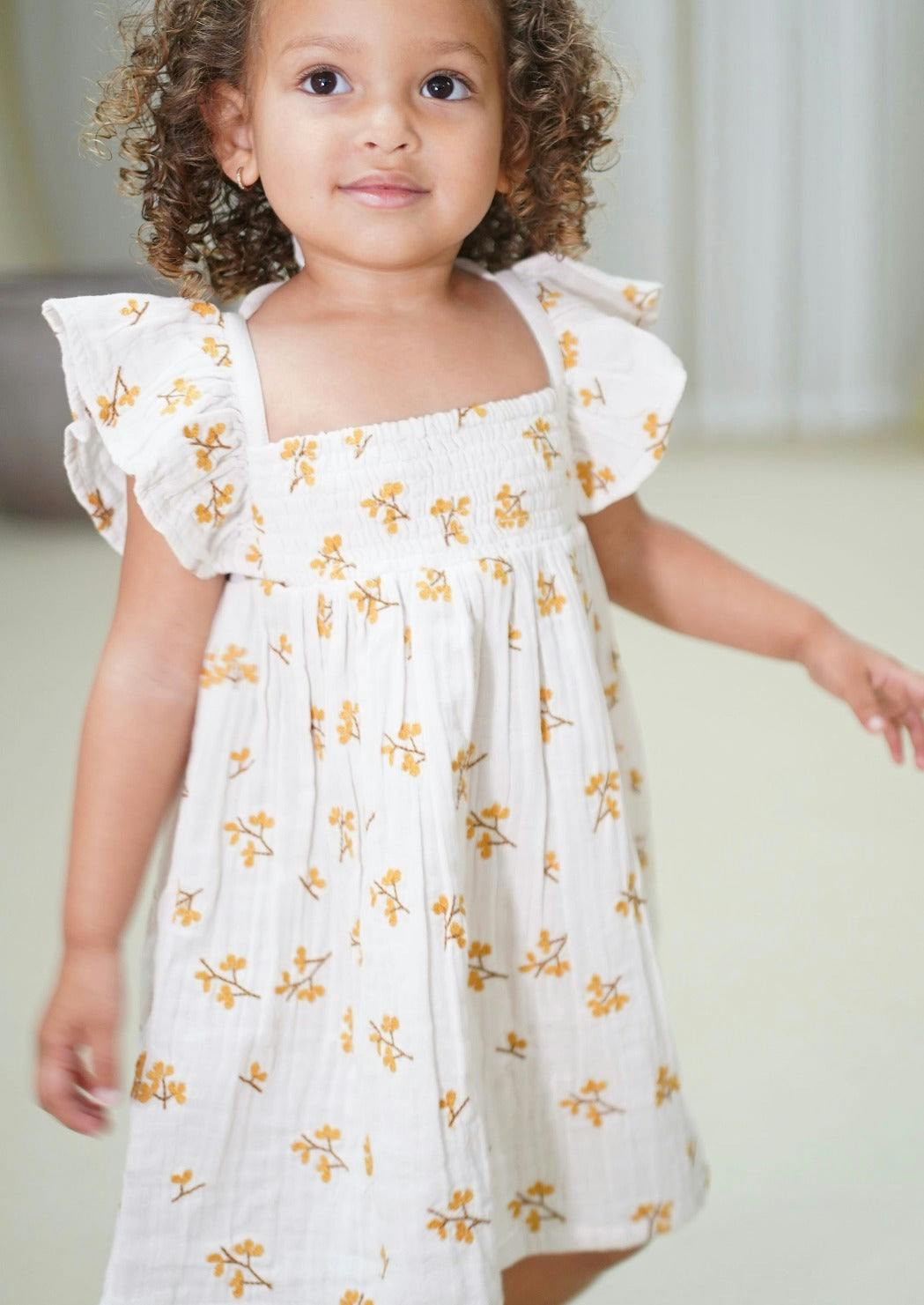 Haven | Organic Muslin Flare Dress | Ecru