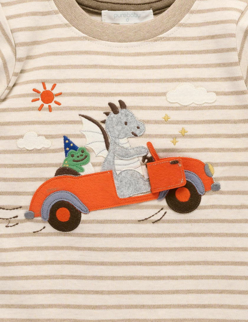 Flying Car Thick Tee Mushroom Stripe