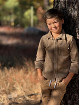 ERIN hooded shirt beige cord