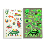 Tattoo-Palooza Glow in the Dark Temporary Tattoos - Zero Gravity Dinos - 3 Sheets