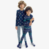 Kids organic PJ pant in rainbow fair isle
