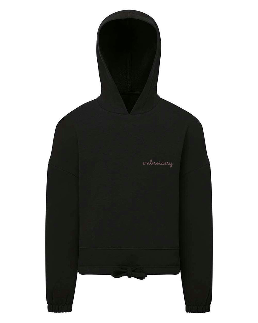 Cherry Monogrammed Girls Cropped Hoodie
