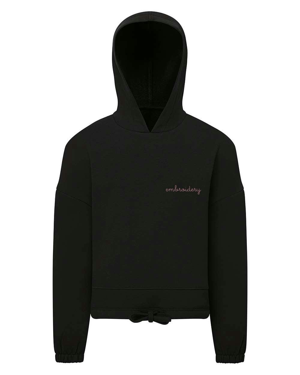 Cherry Monogrammed Girls Cropped Hoodie