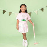 Golf Tee Bow Patch Short Sleeve T-Shirt - Ballet