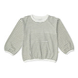 Organic Tee & Pant Slouch Set - Olive Stripes