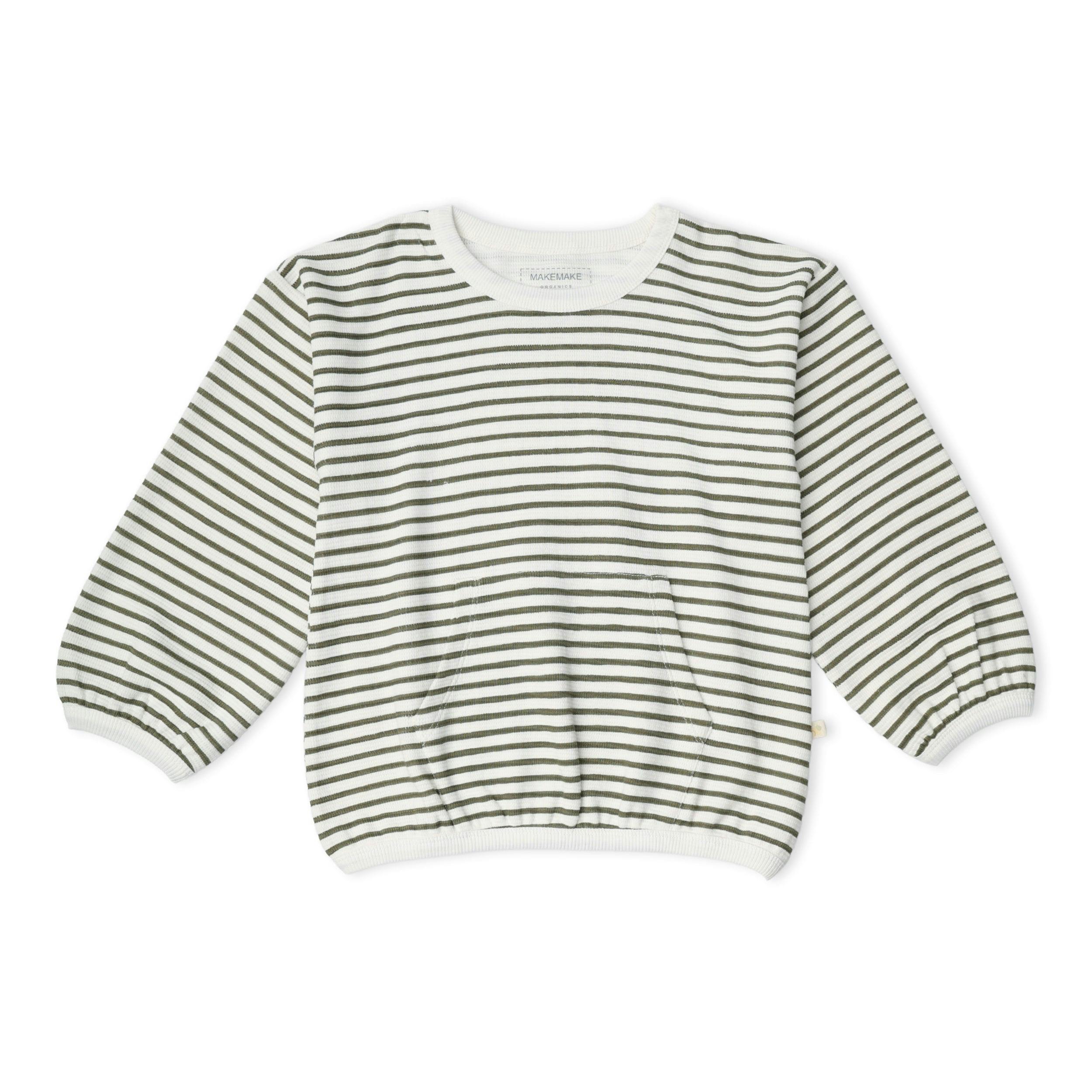 Organic Tee & Pant Slouch Set - Olive Stripes