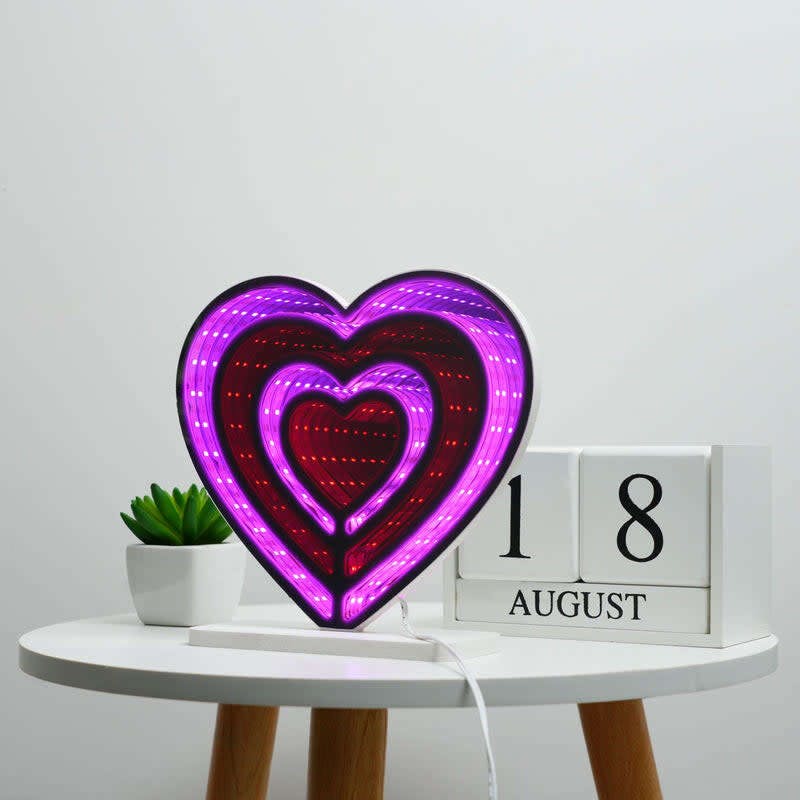 Infinty Neon Mirror Light-Heart
