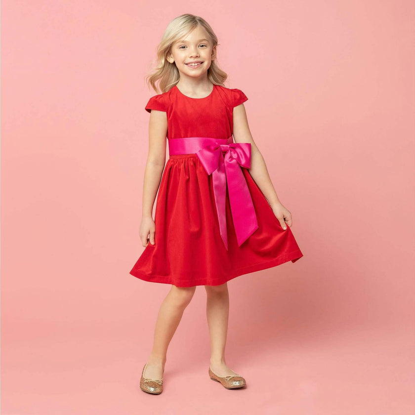 Lilibet Velvet & Satin Party Dress