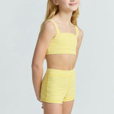girls soleil gingham bandeau bikini and swim short