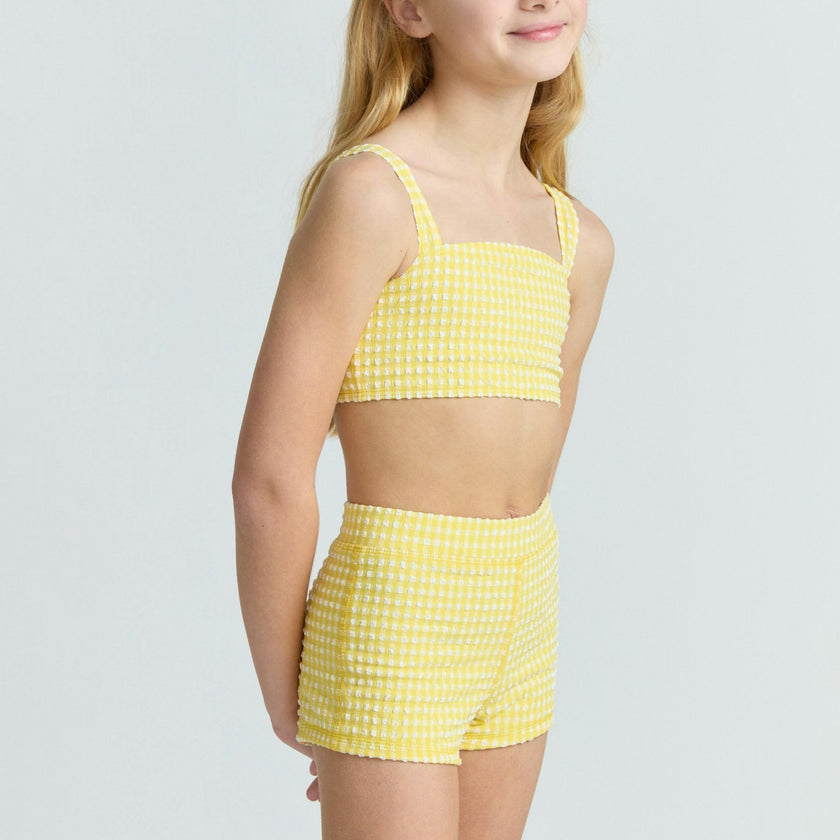 girls soleil gingham bandeau bikini and swim short
