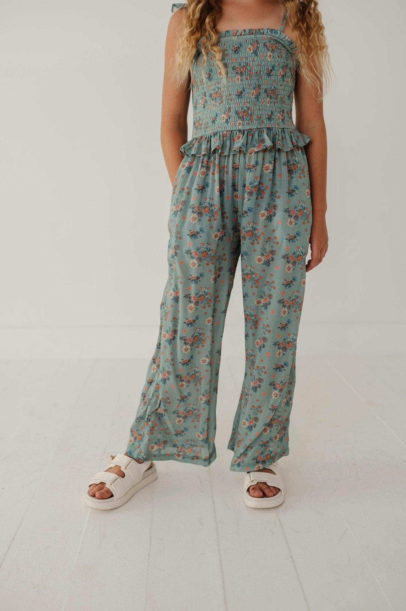Tank Smocked Jumpsuit Evelyn Vine Floral