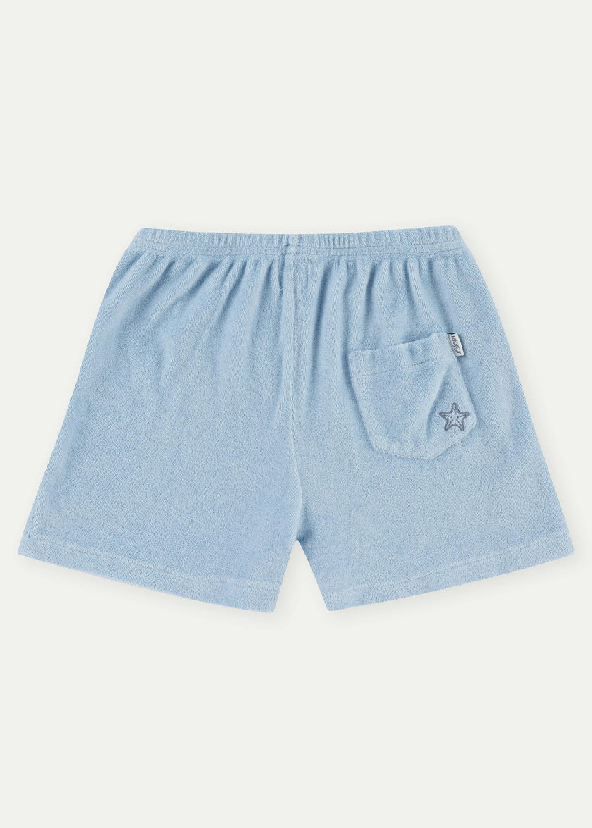 Light Blue Terry Cotton Shorts
