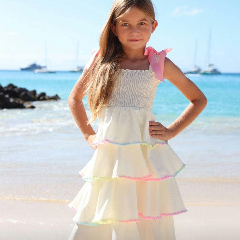 Rainbow Tiered Bow Dress