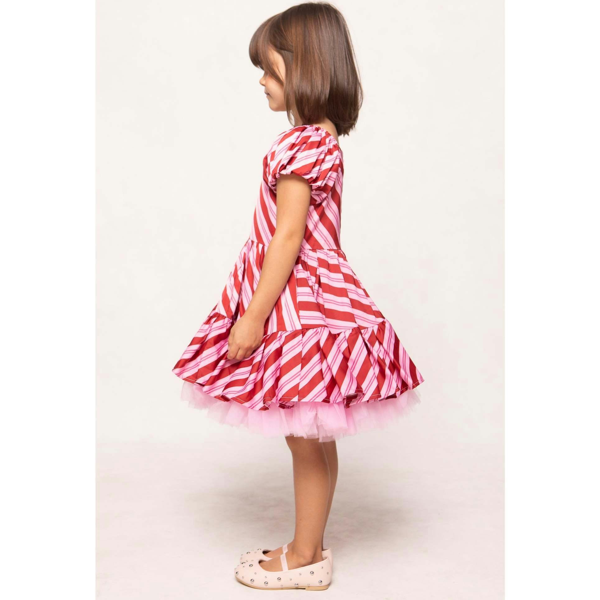 Mini Scottie Dress in Candy Cane Stripes