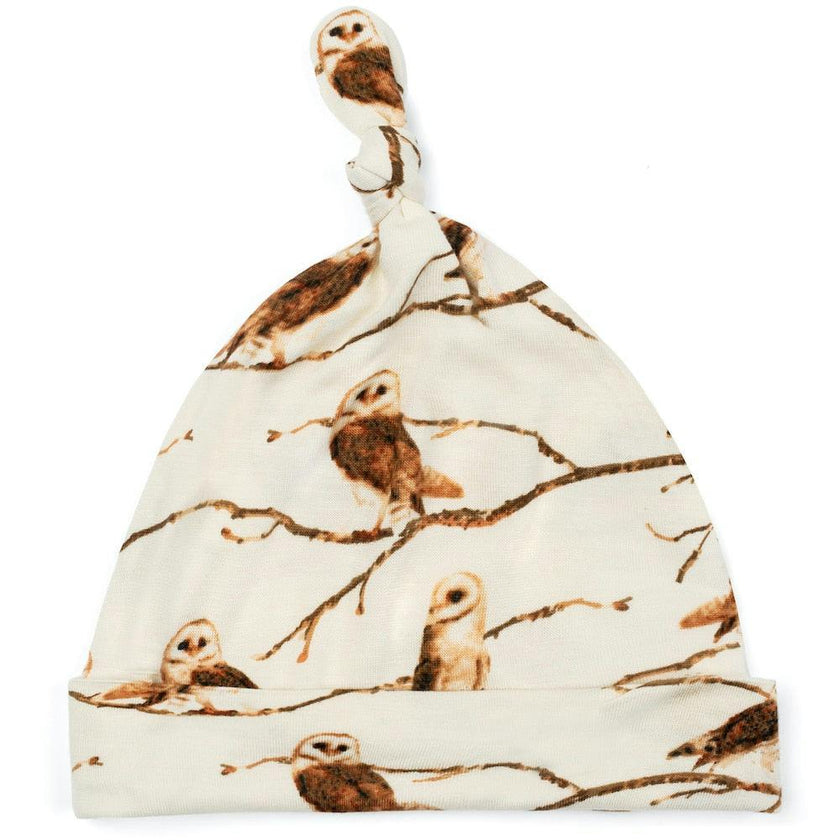 Owl Bamboo Knotted Beanie Hat