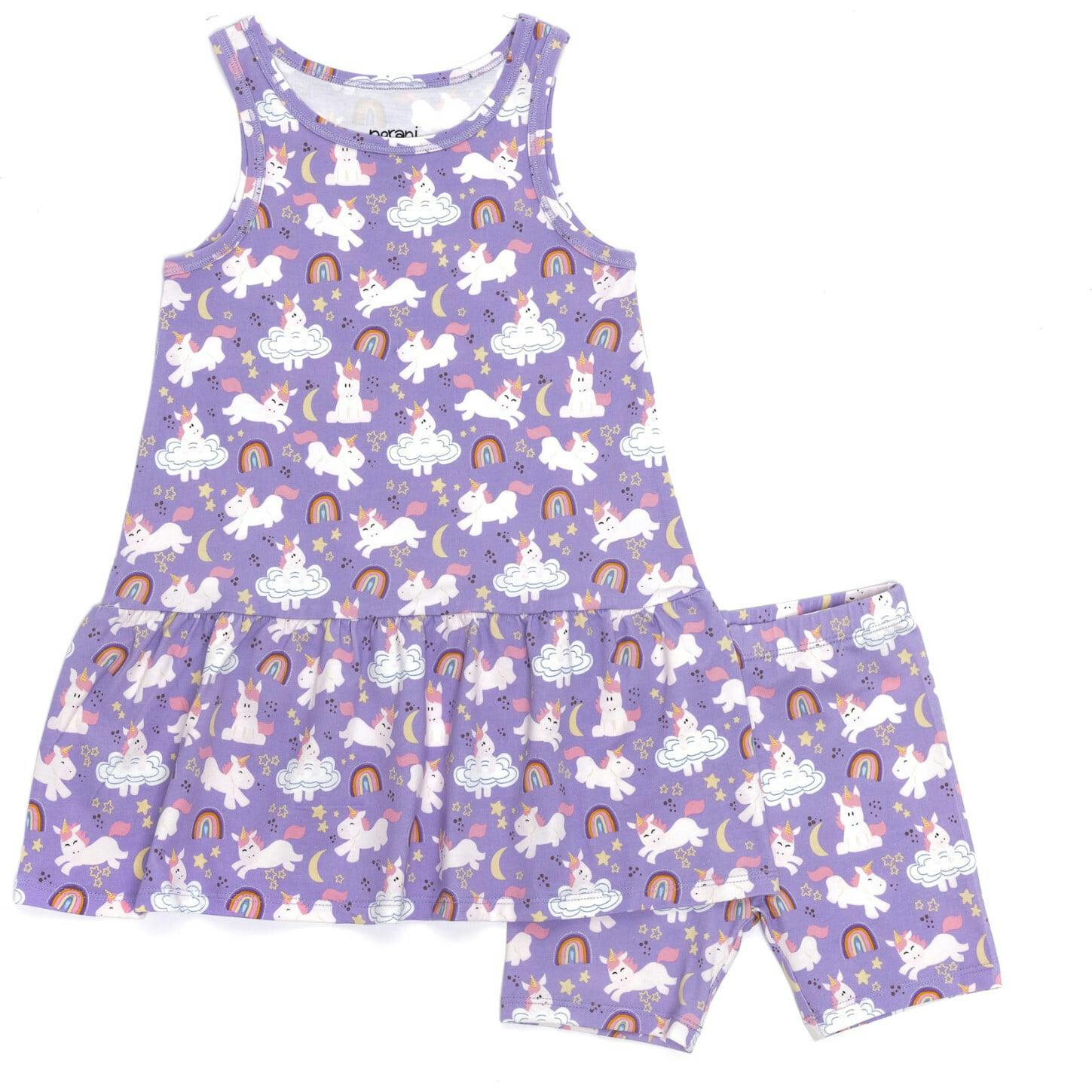 Sleeveless Drop Waist Dress With Matching Shorts