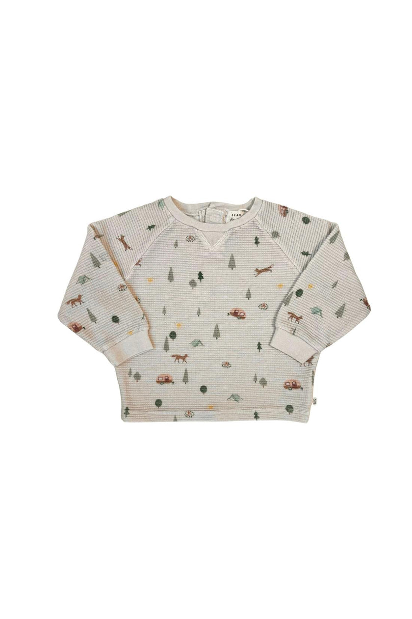 Organic Cotton Waffle Long Sleeve Tee in Camping