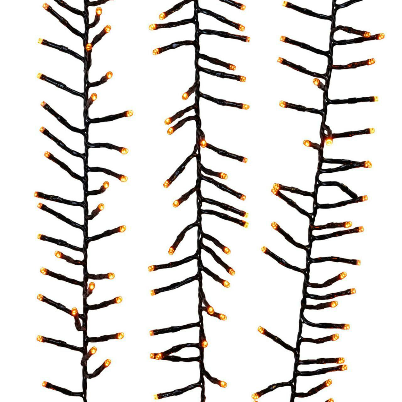 Kurt Adler 16-Foot 480L Multifunction Orange & Purple Dual Color LED Cluster Garland Light Set