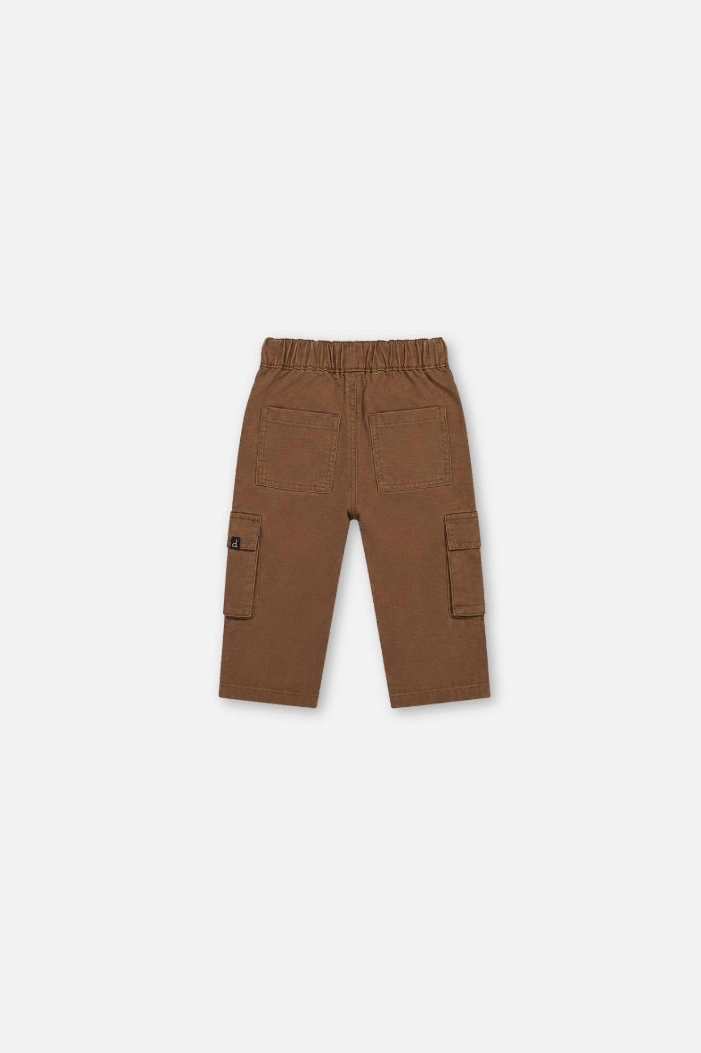 Baby Twill Pants with Cargo Pockets Neutral Brown