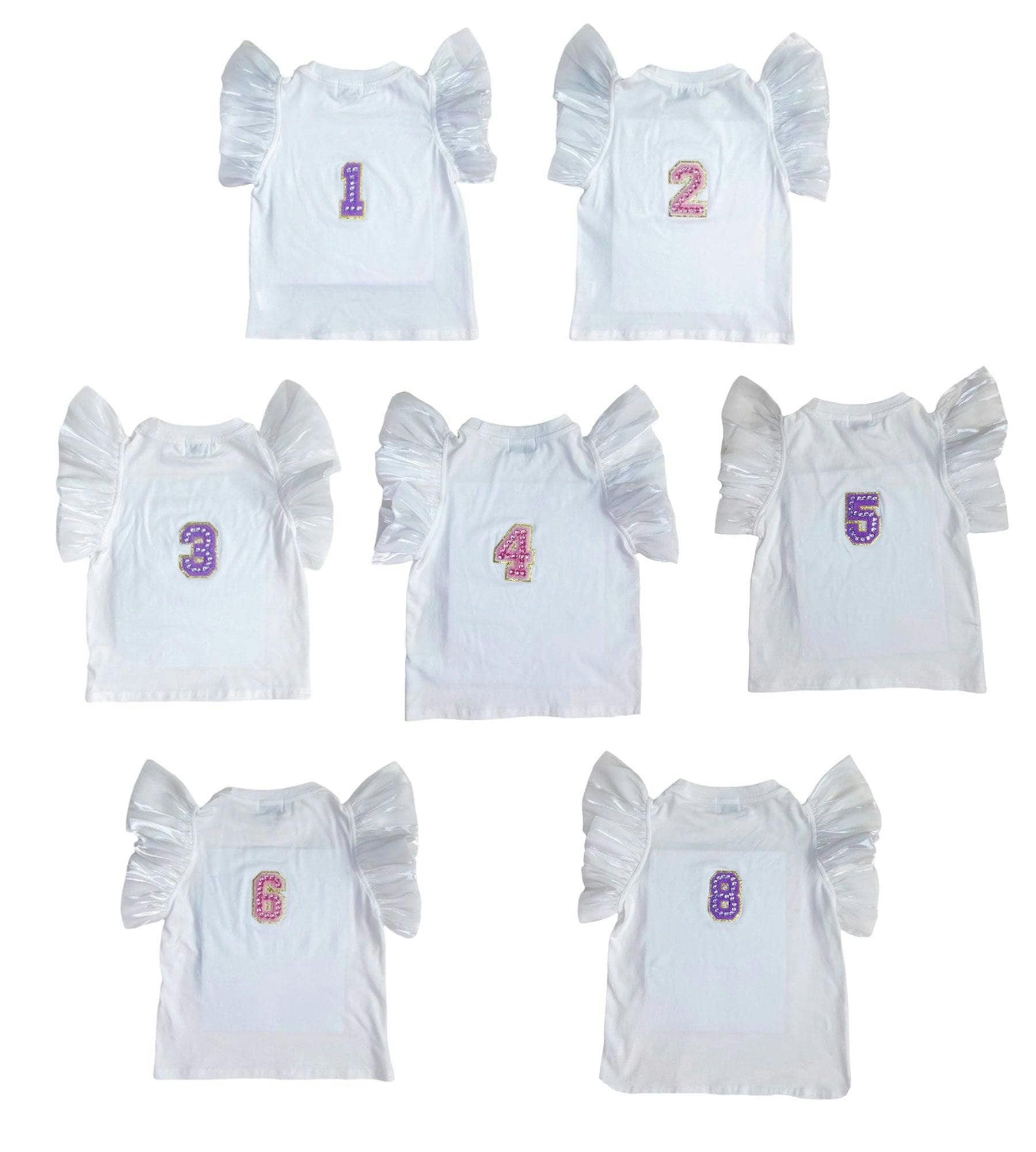 Birthday Girl Gem Ruffle Sleeve Shirt
