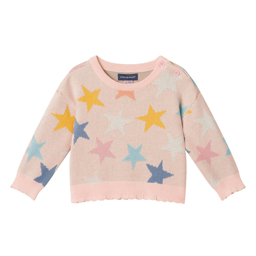 Infant Girls 3-Piece Sweater Set | Pastel Stars - Pink