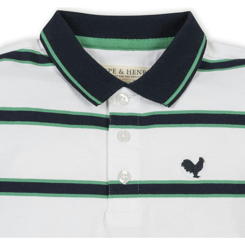 Organic Short Sleeve Jersey Polo, White