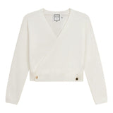 Cropped Double Breasted Wrap Sweater