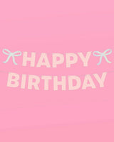 Birthday Bow Banner - foil + glitter banner