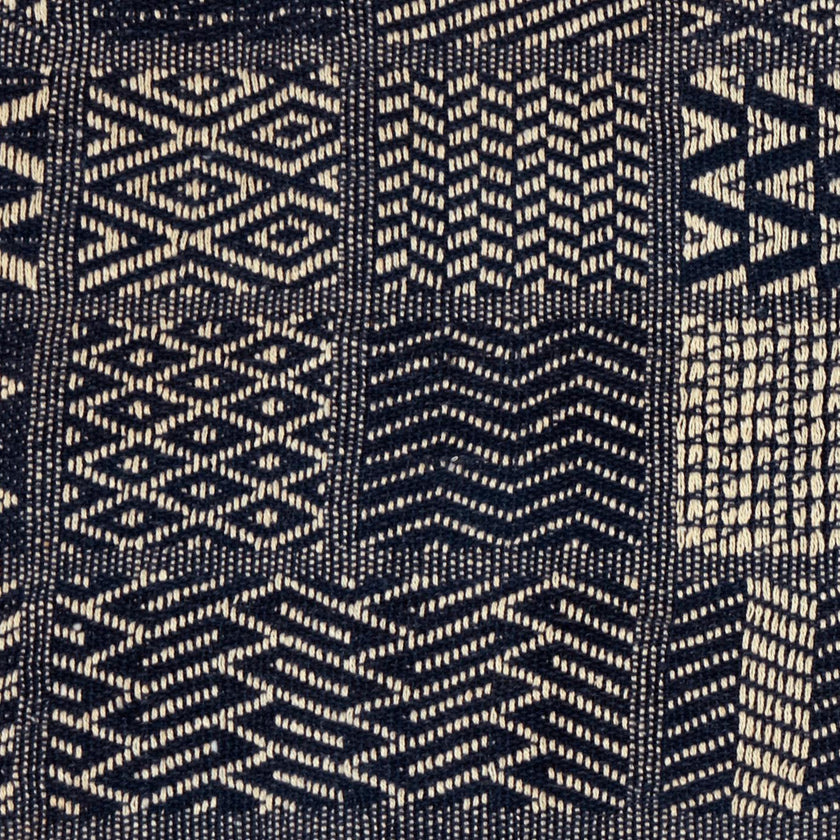 Artisan Hand Loomed Cotton Table Runner - Indigo Blocks - 18"x96" Arcadia Home