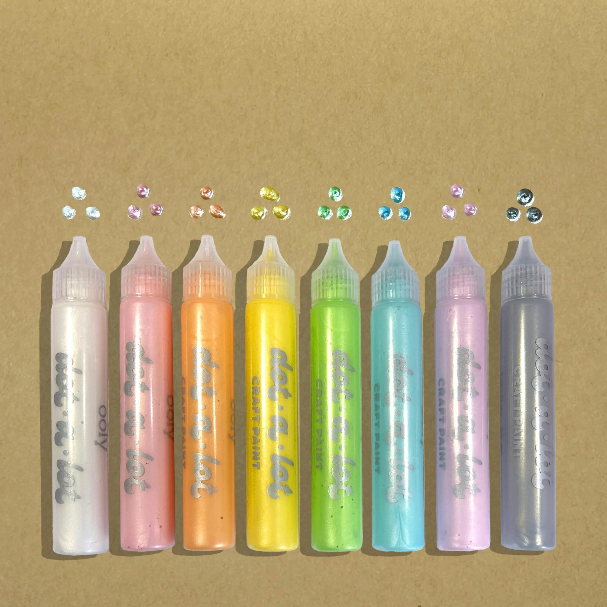 Dot-a-Lot 3D Dimensional Craft Paint - Pearlescent - Set of 8