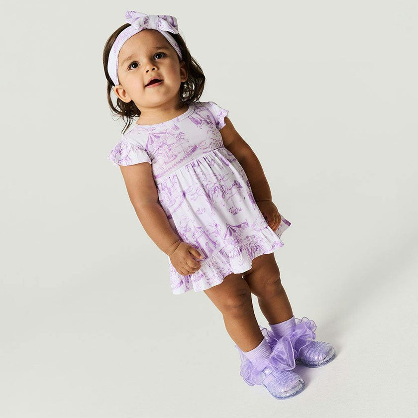 Babette Tie Back Ruffled Bodysuit Dress