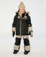 Two Piece Play Snowsuit Black And Beige