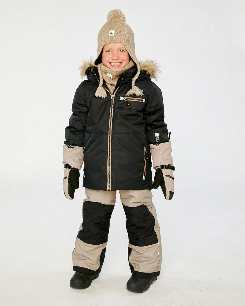 Two Piece Play Snowsuit Black And Beige
