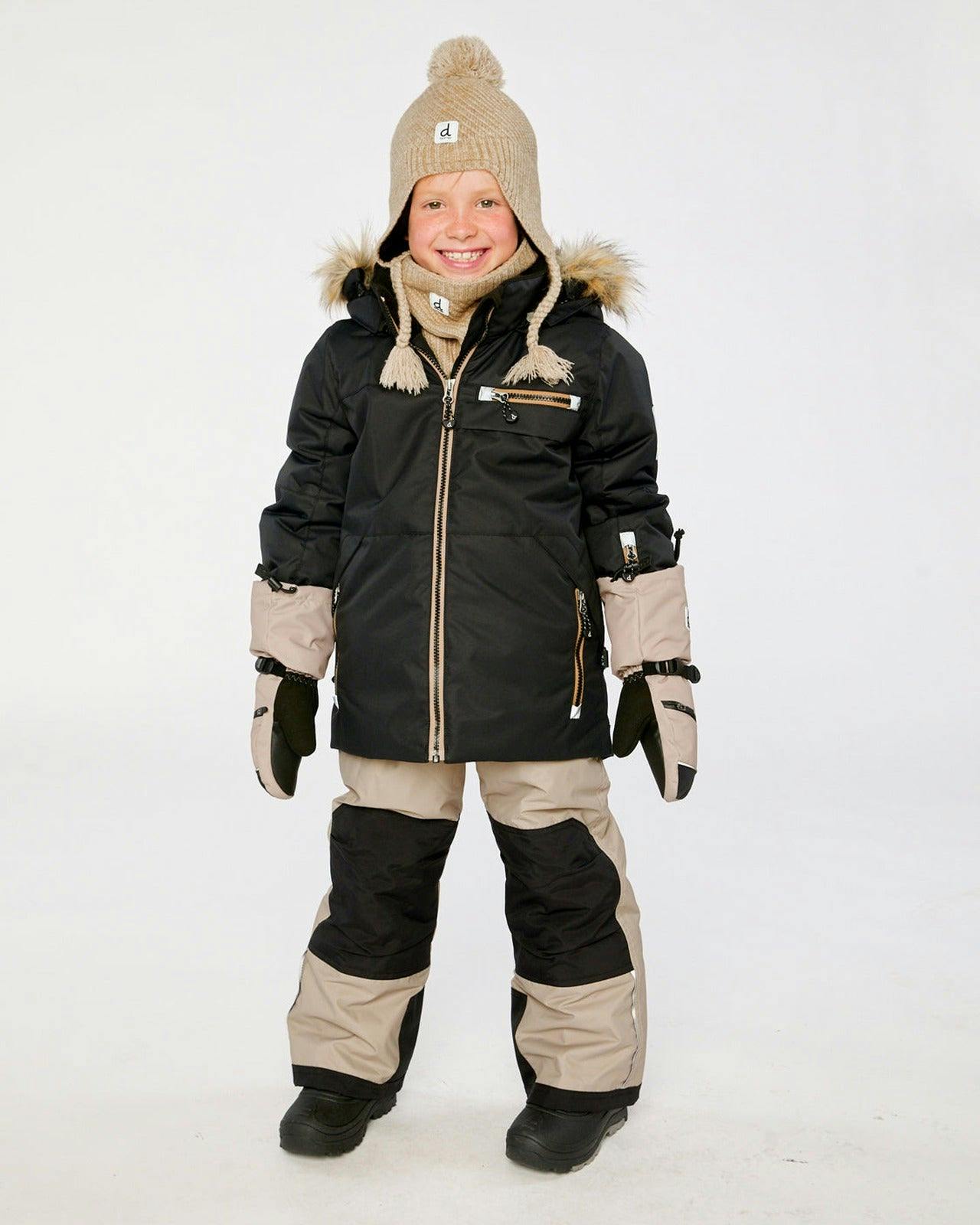 Two Piece Play Snowsuit Black And Beige
