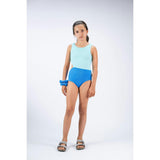 Blue Waves Textured Swimsuit, Blue