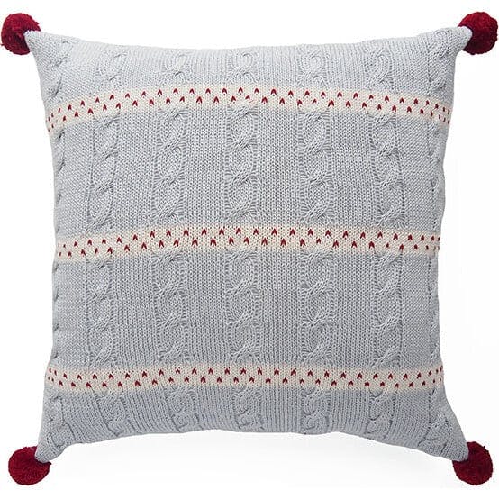 Cable Pom Pom Pillow