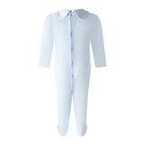 Pima Blue Smocked Footie