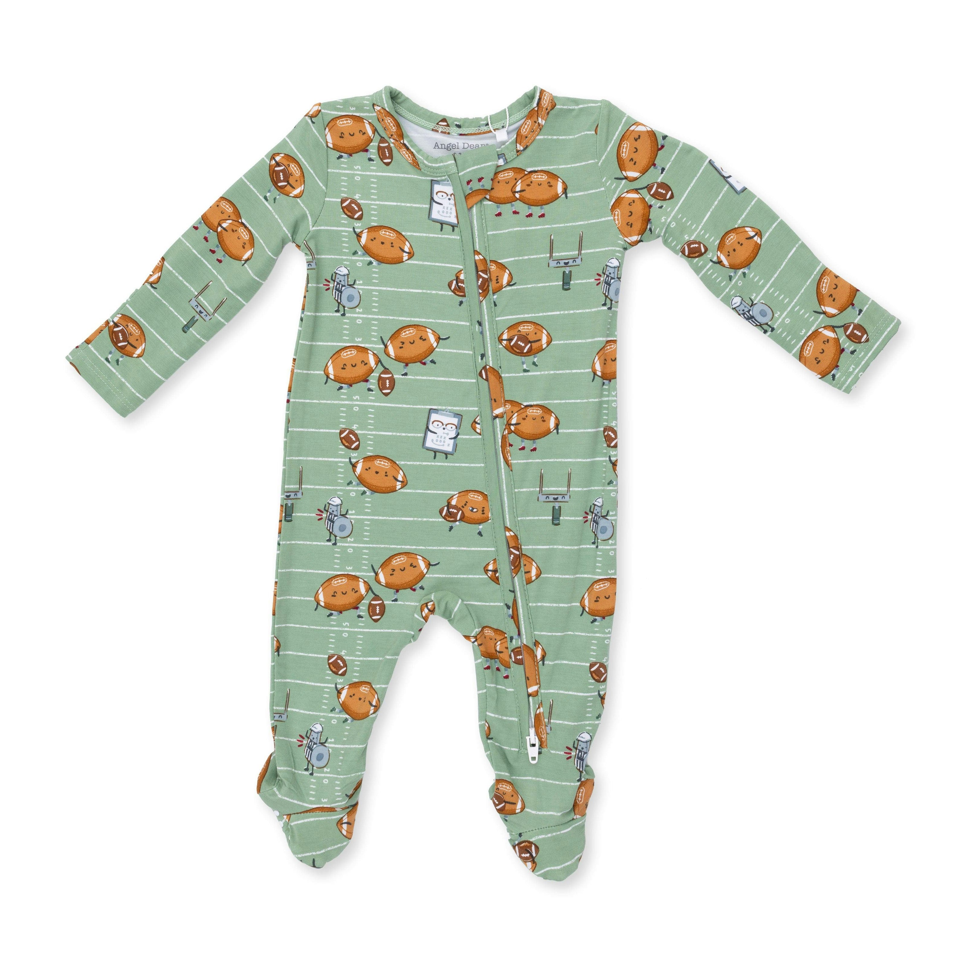 Footballs Playing Football - 2 Way Zipper Footie
