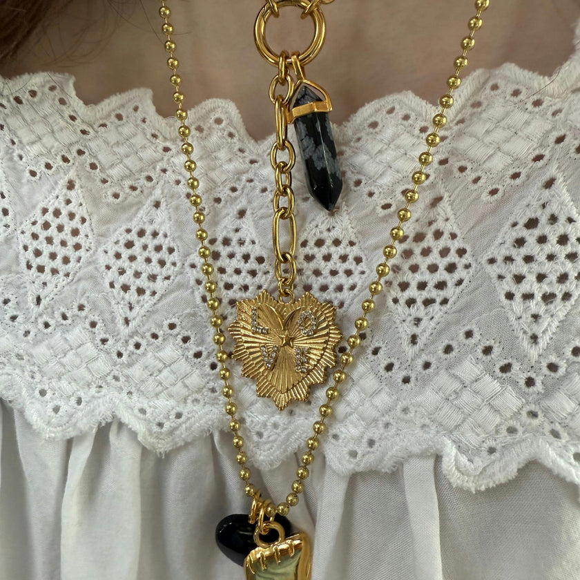 LIMITED EDITION LOVE & CRYSTAL CHARM NECKLACE