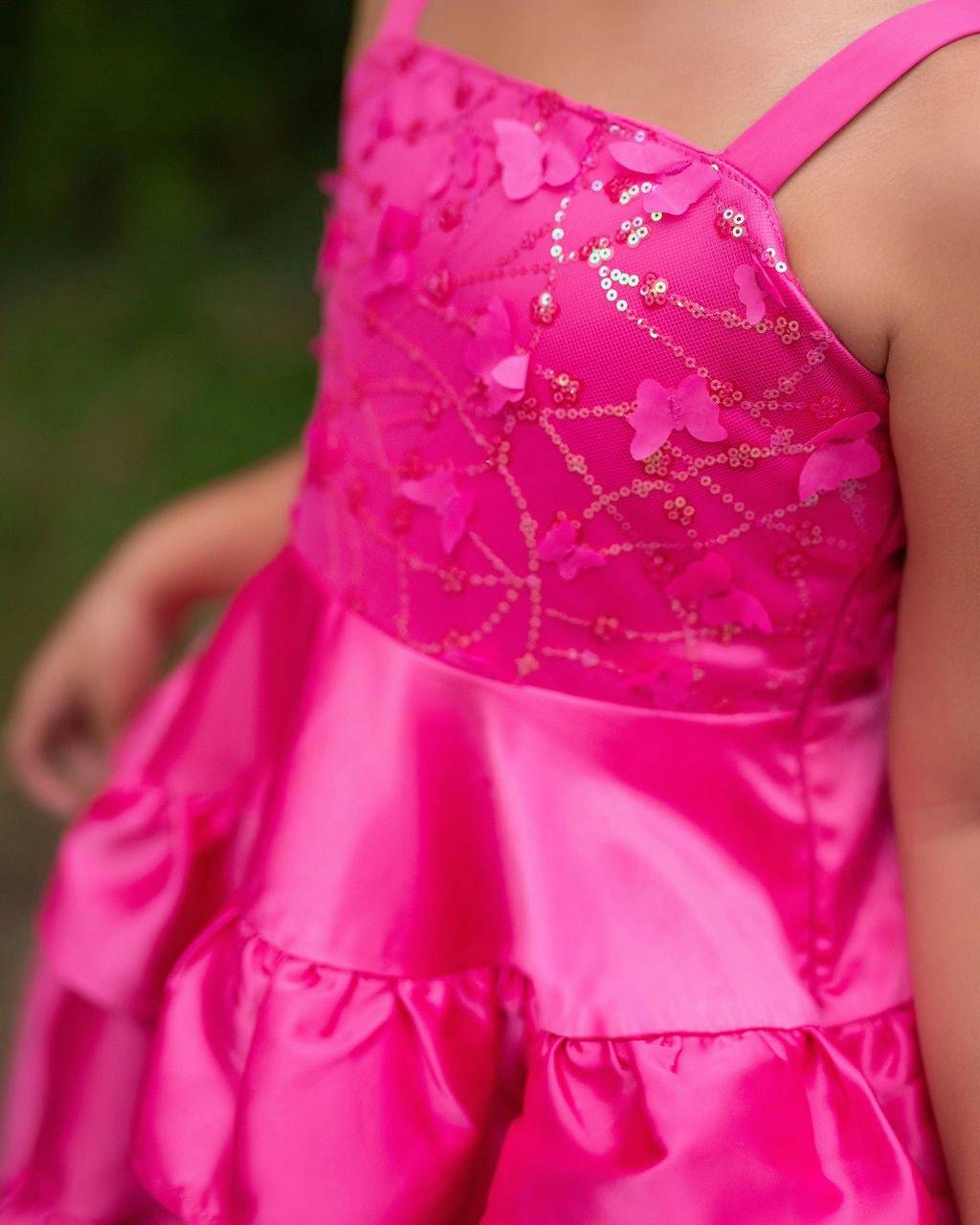 Wildflower Cowgirl Hot Pink Ruffle Birthday Dress for Girls