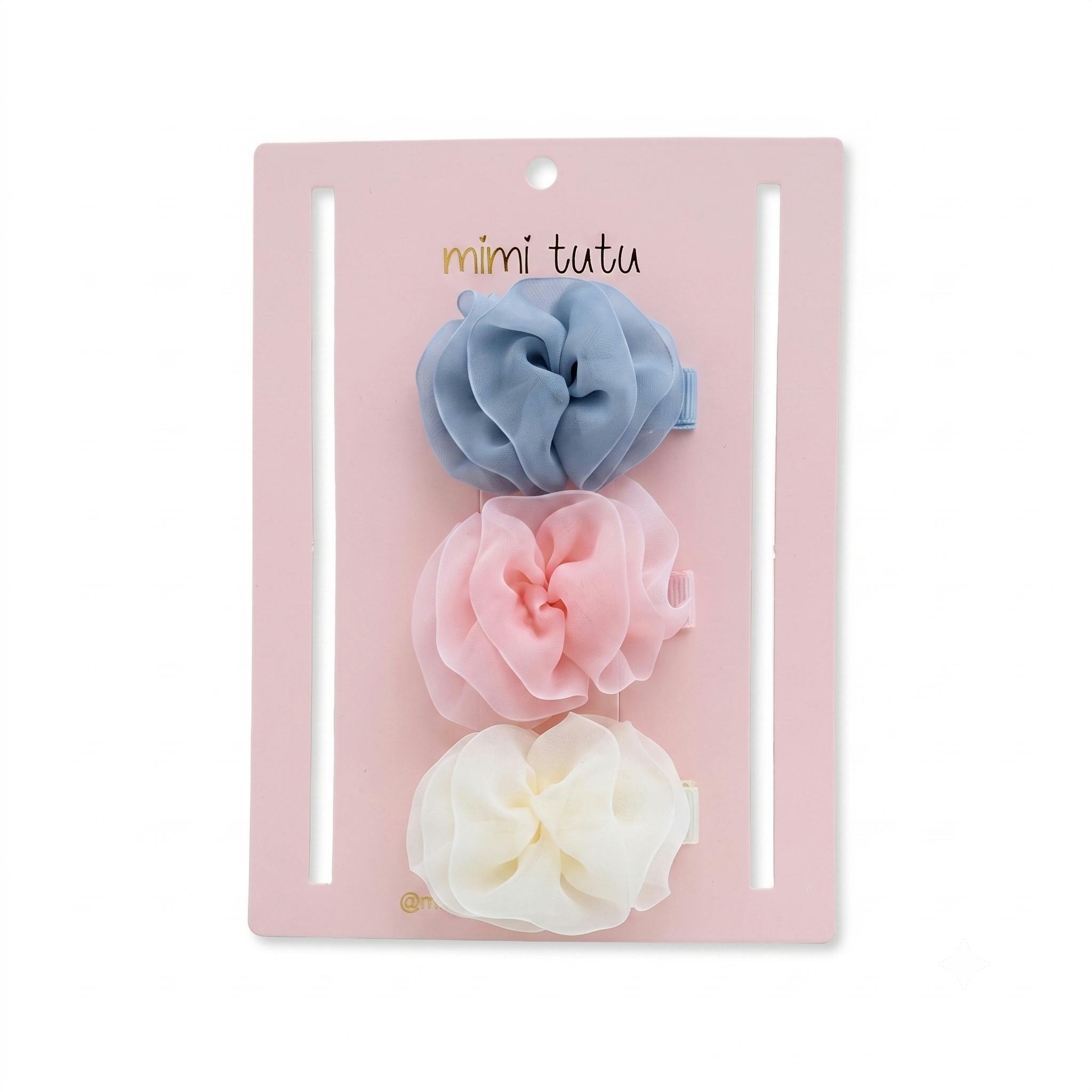 Multicolor Tulle Bow Hair Clip Set