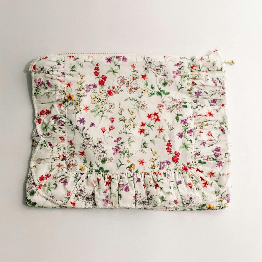 Wildflower Waltz Timeless Floral Ruffle Zipper