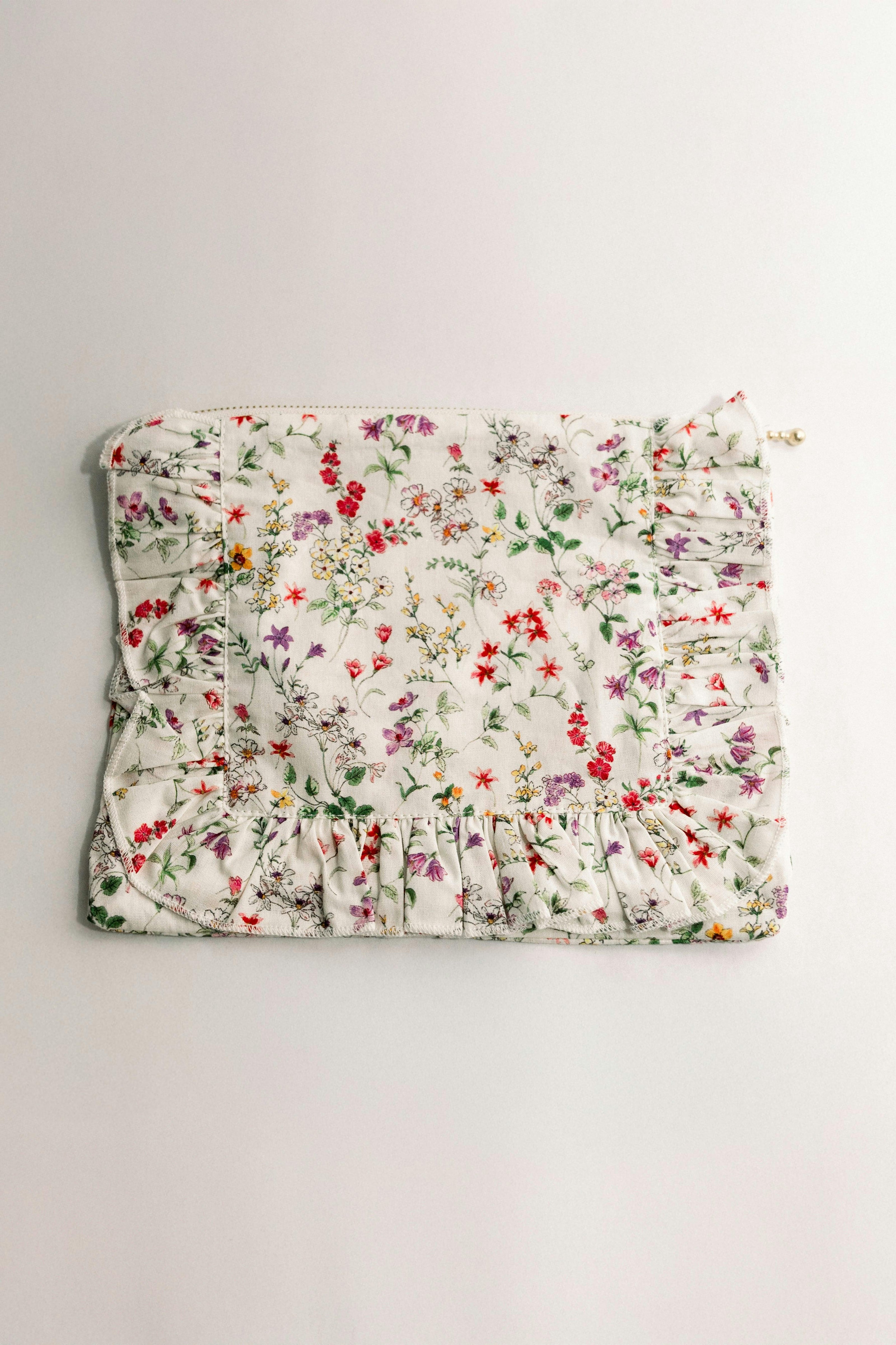 Wildflower Waltz Timeless Floral Ruffle Zipper