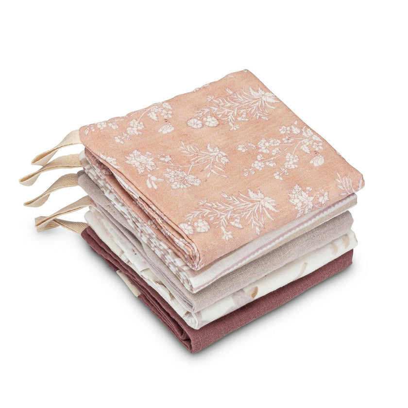 Violet Wildflower Cotton Washcloth (Set of 5)
