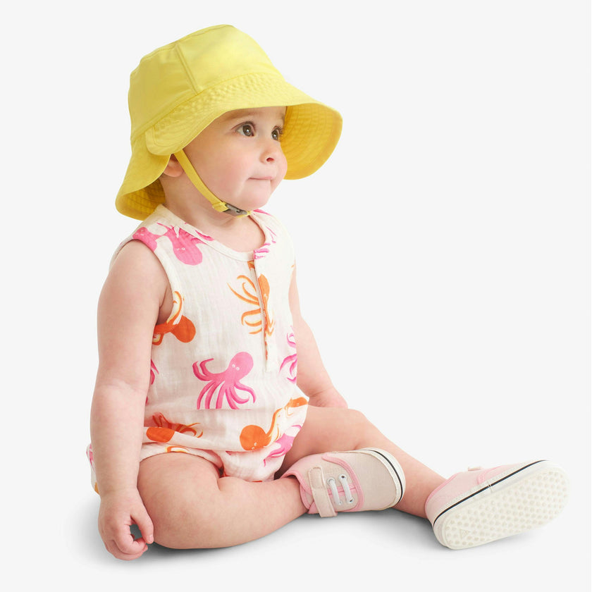 Baby cotton gauze bubble shortie in octopus pals