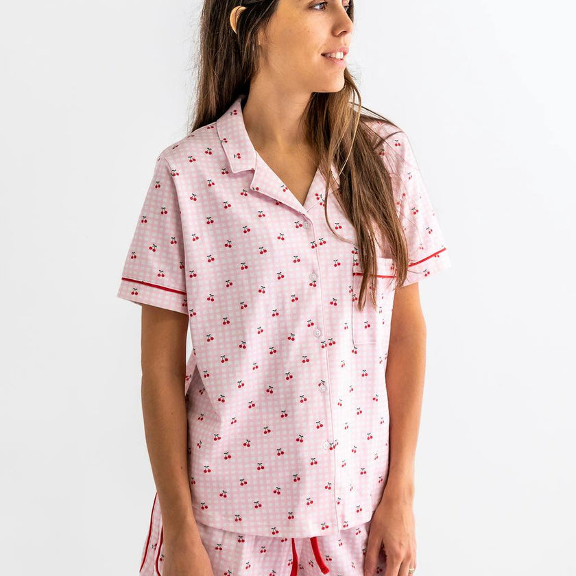 Lemons Woman's Pima Cotton Short Pajama Set