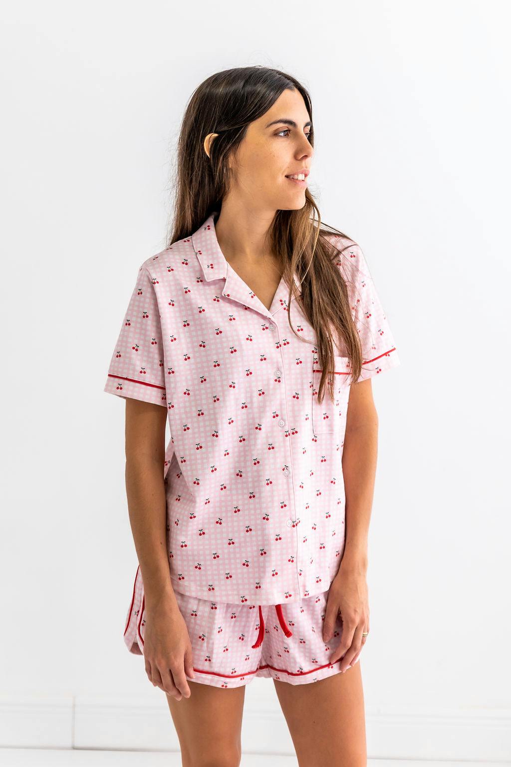 Lemons Woman's Pima Cotton Short Pajama Set