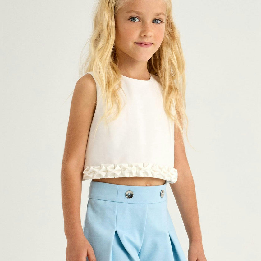 Sky Button Shorts