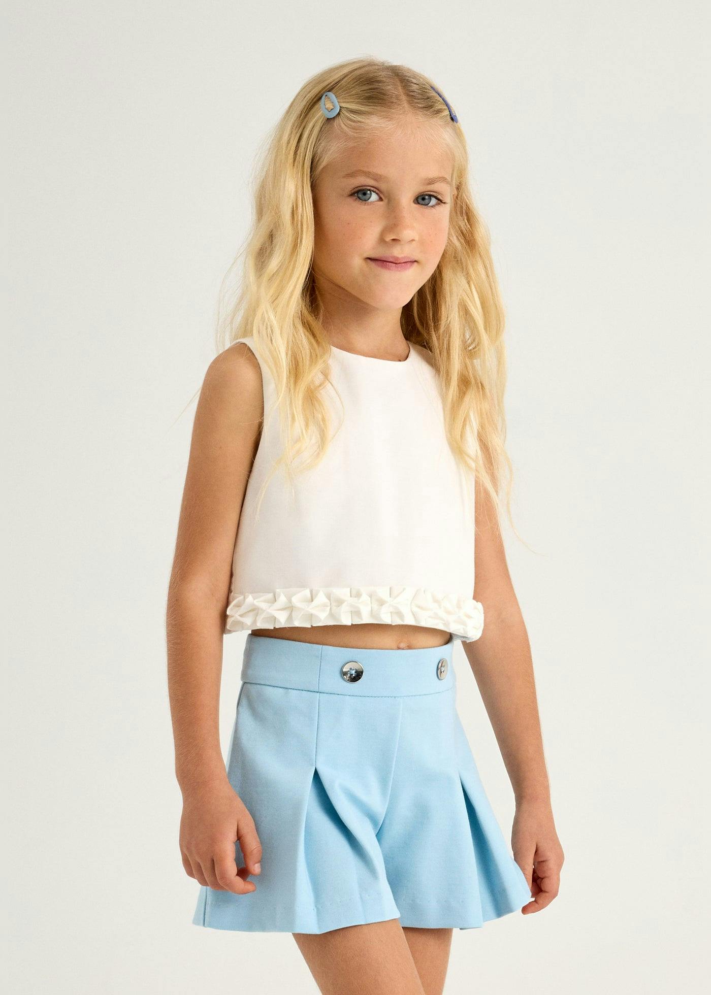 Sky Button Shorts
